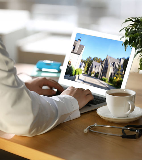 Doctor look at real estate